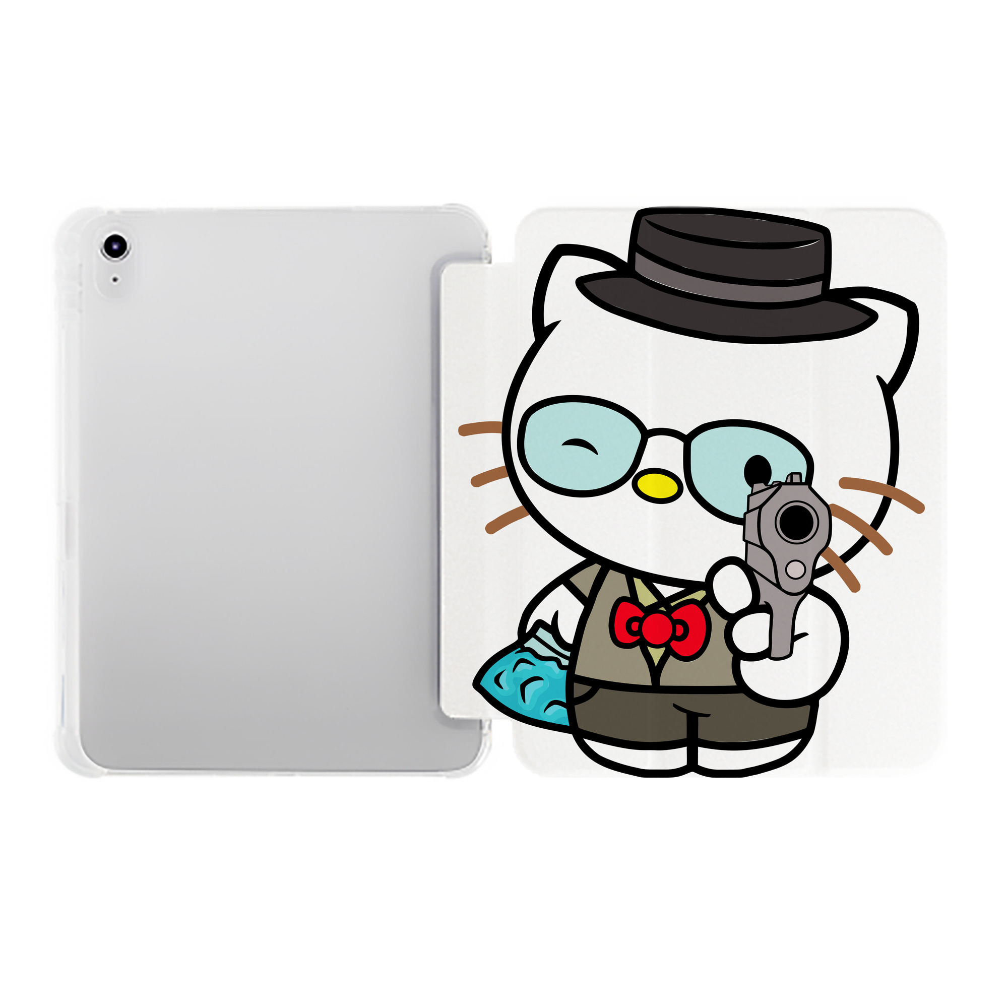 （画像用） Hello Kitty ハローキティ IPad ケース ペン収納付き 三つ折りスタンド PUレザー×シリコン 対応機種9.5/10.5/10.9インチ